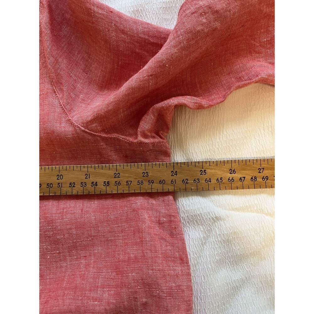 Tahari Coral 100% Linen Shirt Mother of Pearl Buttons Women 1X Popover Lagenlook - Picture 7 of 9
